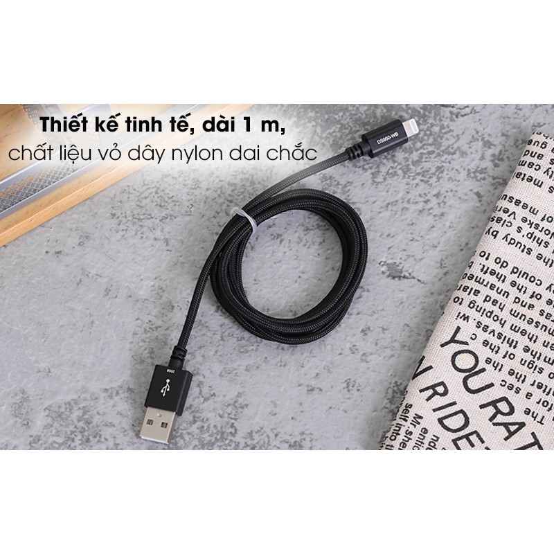 Cáp Lightning MFI 1m Mbest DS950-WB Đen