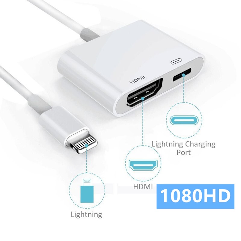 Cáp Chuyển Đổi Lightning Sang Hdmi Av / Hdtv Tv 2020 Cho Iphone Ipad 8x7 / Ios 11 / 12 13