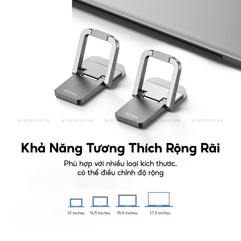 Đế Nâng Tản Nhiệt Nhôm Siêu Mỏng Baseus Chịu Tải 10kg Cho Laptop 13 Inch - 18 Inch Njoyshop