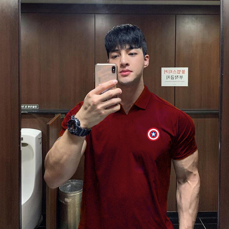 Áo thun polo tay ngắn cổ chữ v bằng cotton thoải mái thời trang cho nam