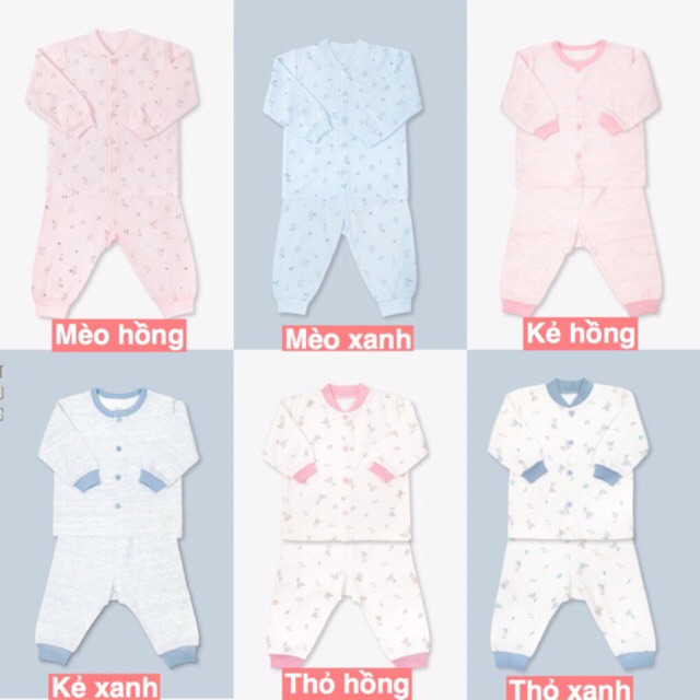 [MIO THU ĐÔNG] Bộ Dài Tay Cài Giữa MioMio Cotton Dày Vừa