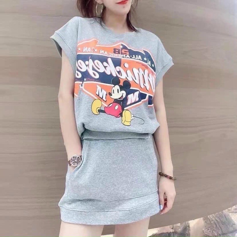 Set áo MICKEY + chân váy có lót