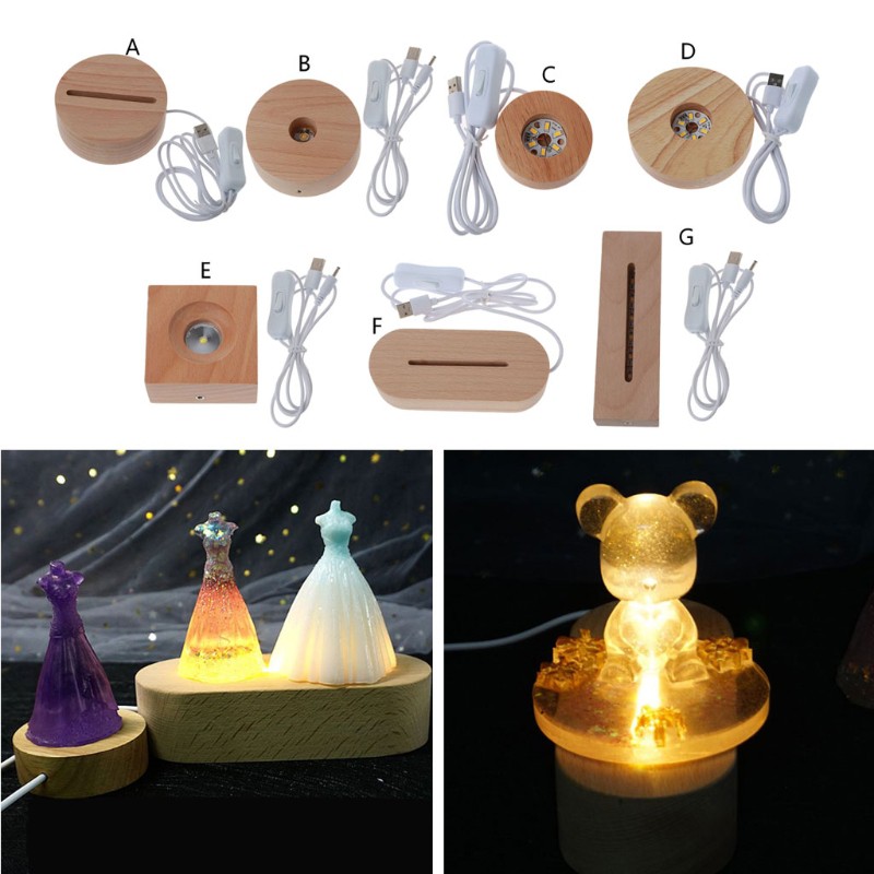 Đế Gỗ Trưng Bày Đèn Led Nghệ Thuật