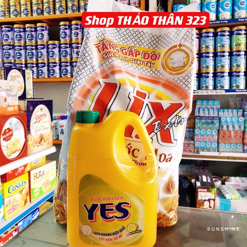 Xà Bông Giặt Lix 5.5Kg Huơng Nước Hoa Tặng Kèm Nước Rửa Chén Lix