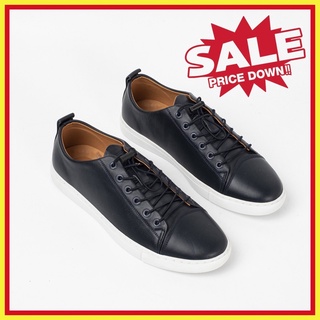 Giày sneaker nam da bò/ giày thể thao nam màu xanh đen