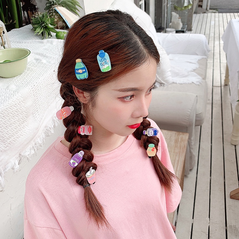 Set 10 Kẹp Tóc Hình Chai Nước Dễ Thương