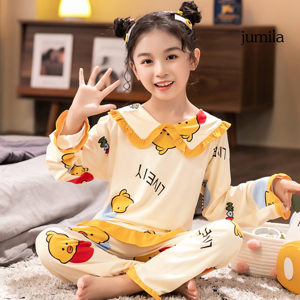 Bộ đồ ngủ tay dài in hình chú chim xinh xắn đáng yêu cho bé