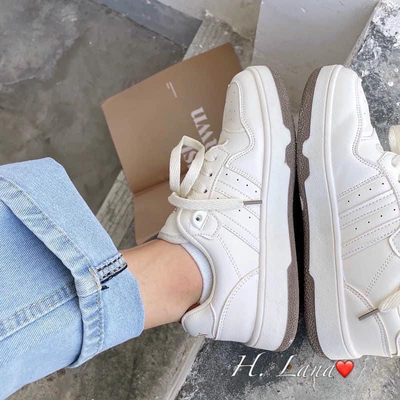 GIÀY THỂ THAO NỮ 3 SỌC ĐẾ NÂU STYLE HÀN