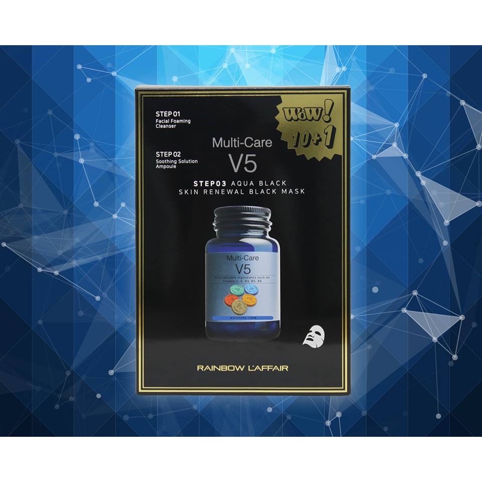 Mặt nạ V5 3 Bước kiềm dầu, dưỡng trắng, trẻ hóa  da Rainbow L'affair MultiCare V5 Vitamin 330 Ml | BigBuy360 - bigbuy360.vn