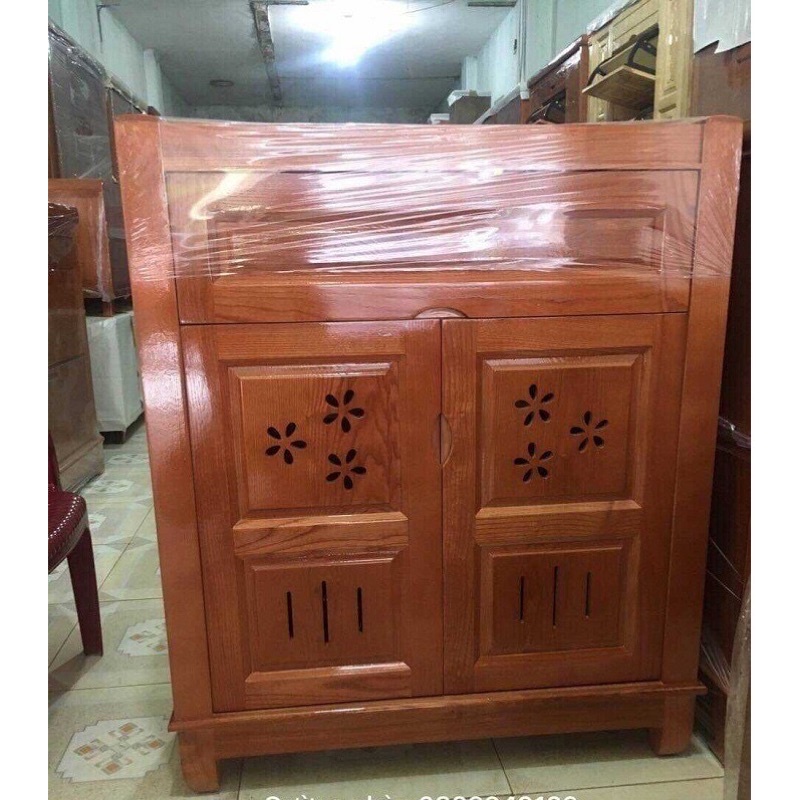 Tủ giày, dép gỗ sồi.