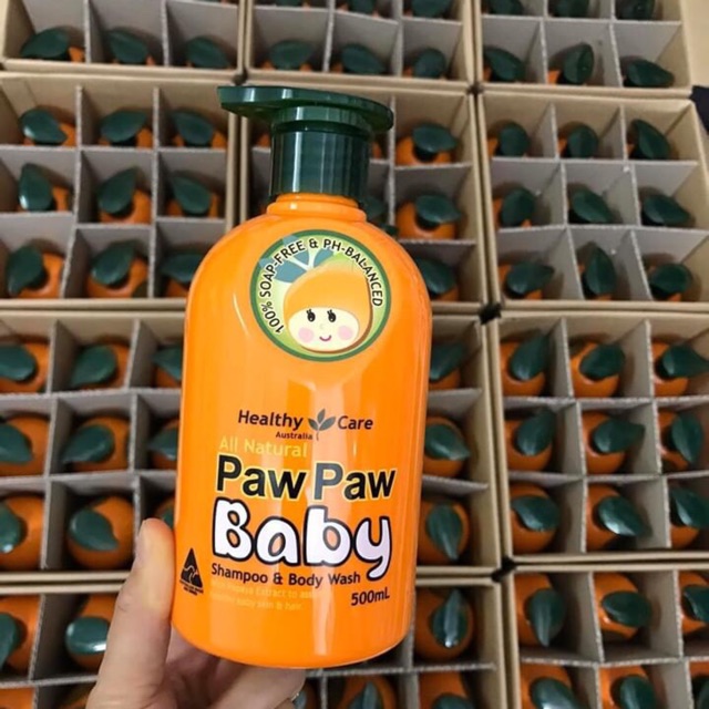 Sữa tắm gội cho bé Healthy Care All Natural Paw Paw Baby 500ml Úc