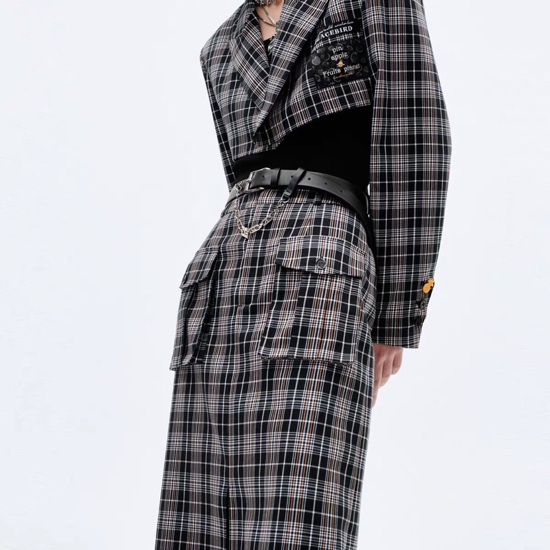 Chân váy kẻ Peacebird