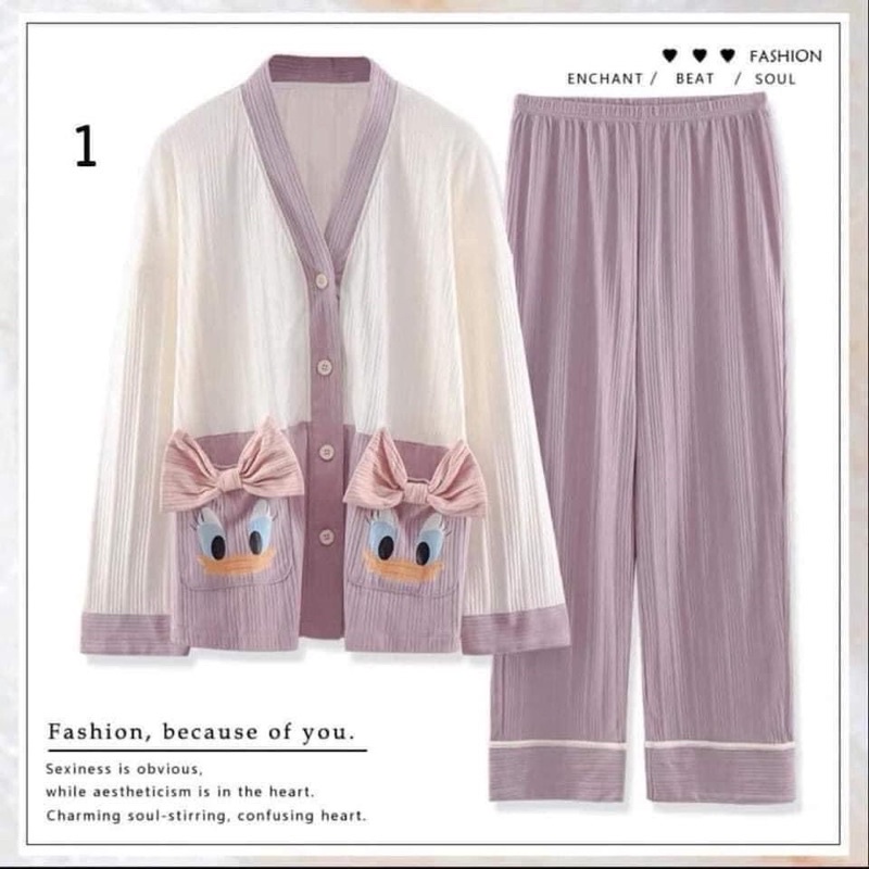 Bộ ngủ thu đông cổ V | BigBuy360 - bigbuy360.vn