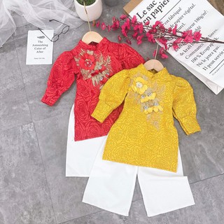 Set áo dài tết cho bé gái .