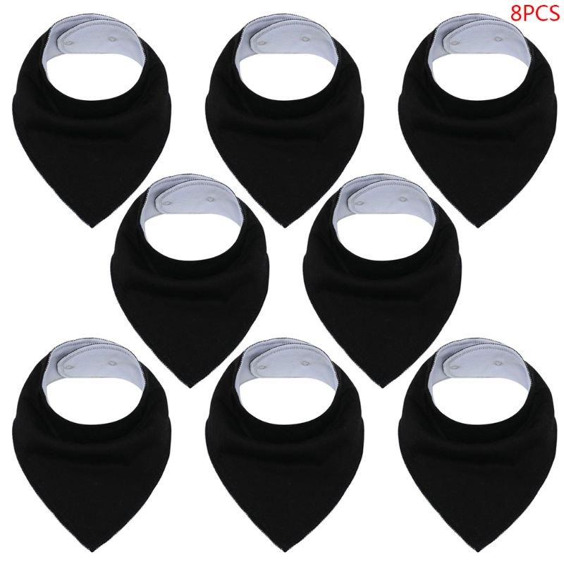 Set 8 Yếm Ăn Cotton Hình Tam Giác Màu Sắc Đáng Yêu Cho Bé