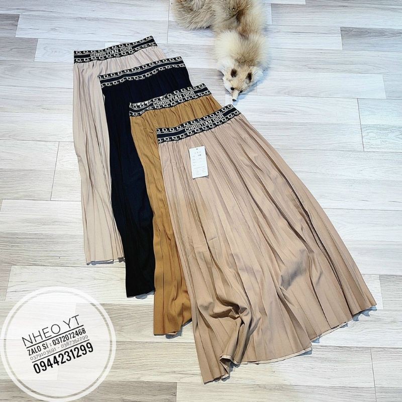 Chân váy xếp ly dài trơn cạp chữ QC  Hàng Sẵn | BigBuy360 - bigbuy360.vn