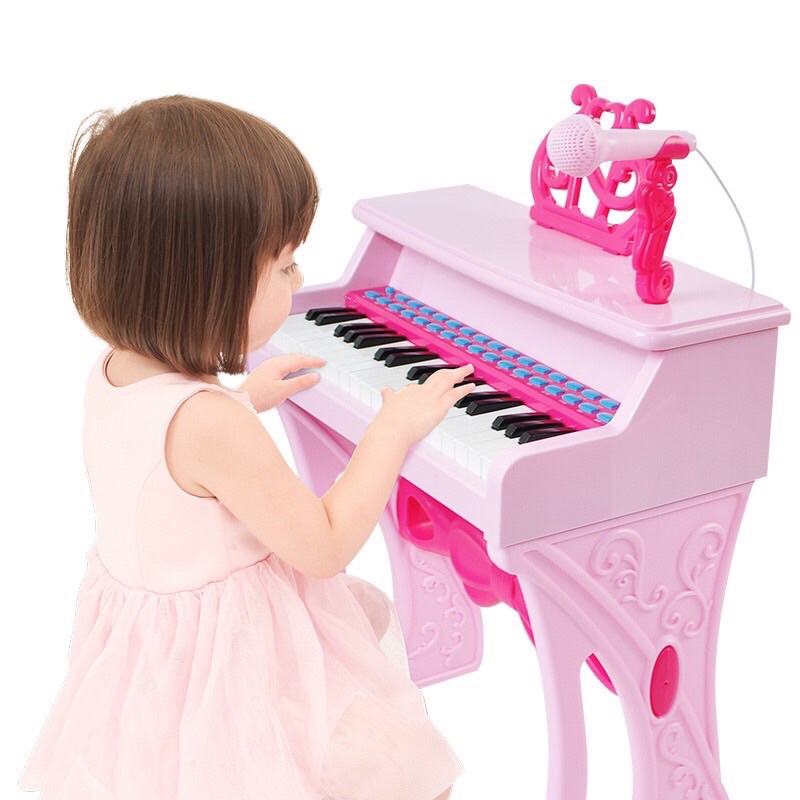 Đồ chơi đàn piano cho bé kèm ghế, mic, kết nối MP3, sạc, thu âm…