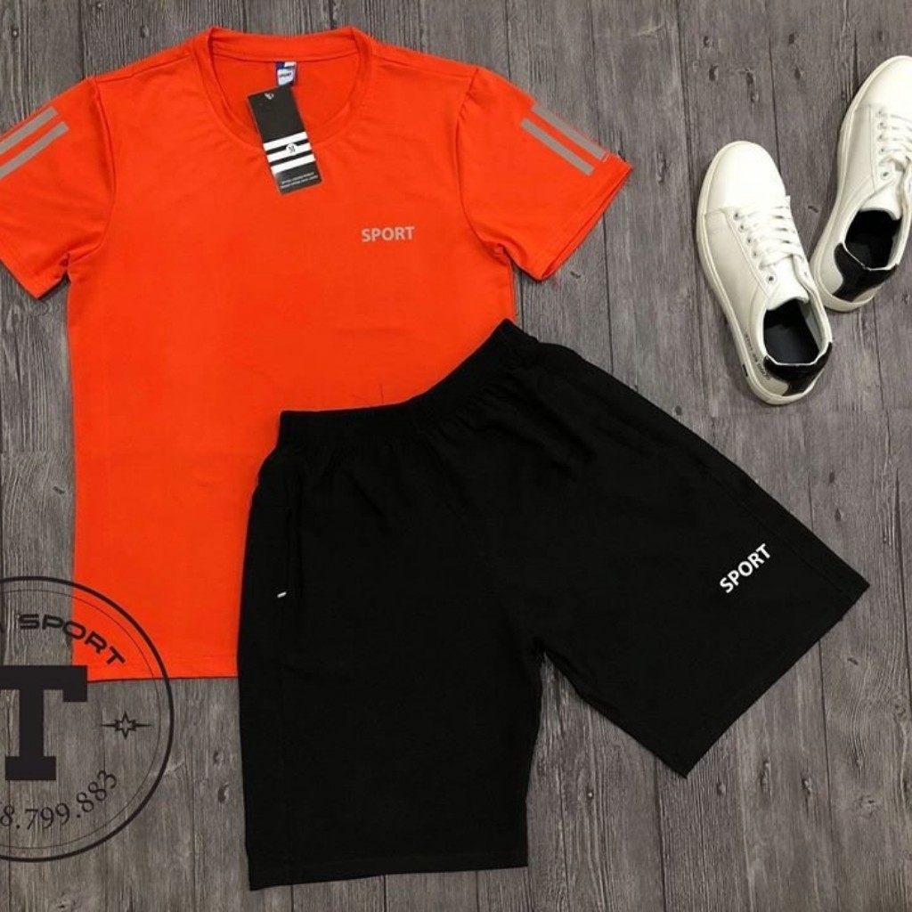 Bộ Thể Thao Nam Thun Lạnh Vải Trơn Cổ Tròn 4 Chiều - Thoải Mãi tập GYM | BigBuy360 - bigbuy360.vn