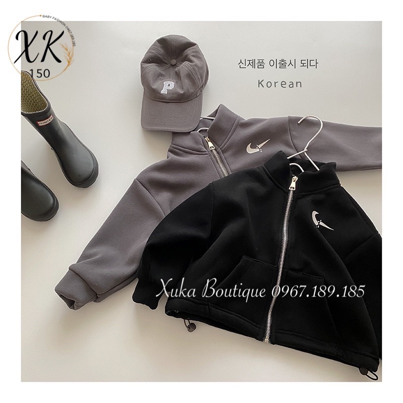 Áo Khoác Nỉ Cao Cấp Cho Bé - Lót Lông Siêu Ấm Style Hàn Quốc