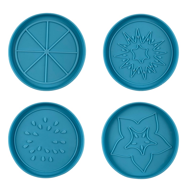 Sa Khuôn Silicon Làm Đế Lót Ly Hình Hoa / Trái Cây Xinh Xắn