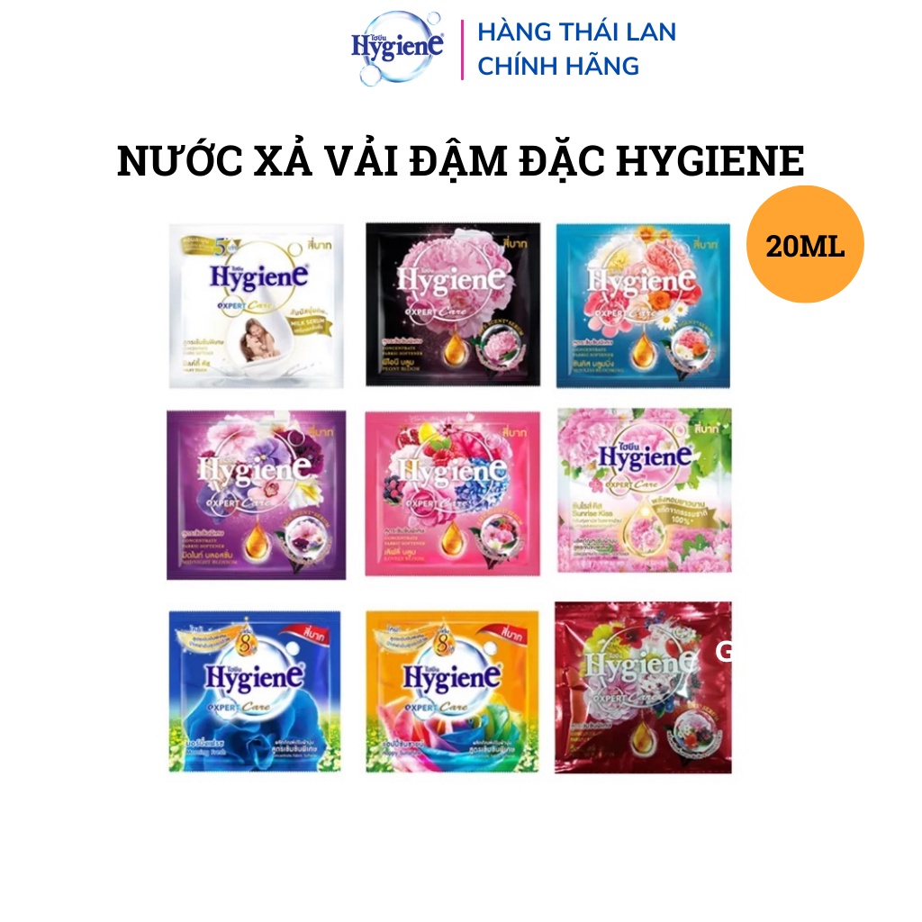 Nước Xả Vải Đậm Đặc Hygiene 20ml - Dây 12 Gói Nhập Khẩu Thái Lan