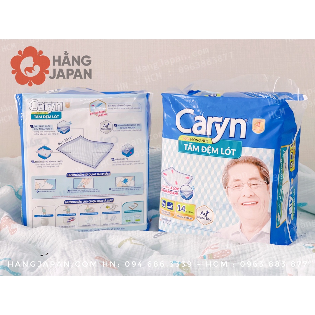 Tấm đệm lót Caryn Siêu Thấm 14 miếng bảo vệ chống tràn cho mẹ và bé, và người lớn tuổi