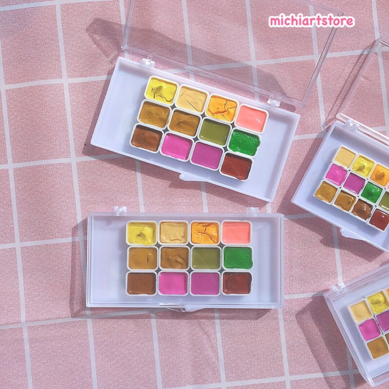 [Michi Art Store] Màu nước Shinhan Professional tông pastel 12 màu pocket 0,5ml, 1ml xuất xứ Hàn Quốc