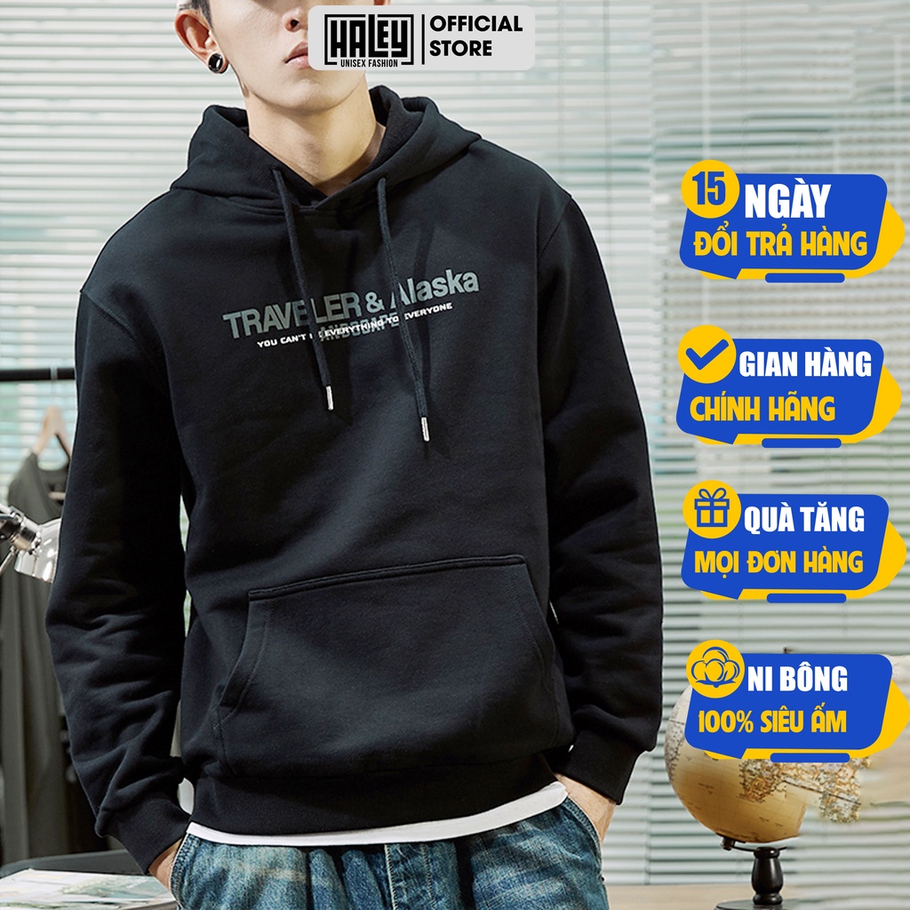 Áo Hoodie Nam Nữ Traveler Alaska unisex phong cách Hàn Quốc cá tính, Sweater HALEY Chất nỉ bồng đẹp mã HD84