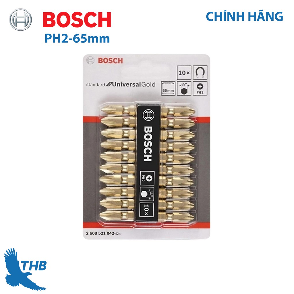 Đầu vặn vít ngắn Bosch PH2-65mm - 2608521042