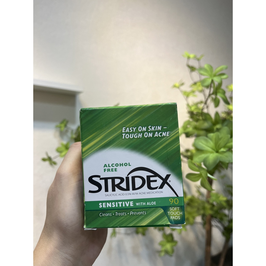 Pad lau giảm mụn Stridex BHA 0.5-2% Maximum da thường đỏ, nhạy cảm xanh lá, body cơ thể xanh dương HityBeauty