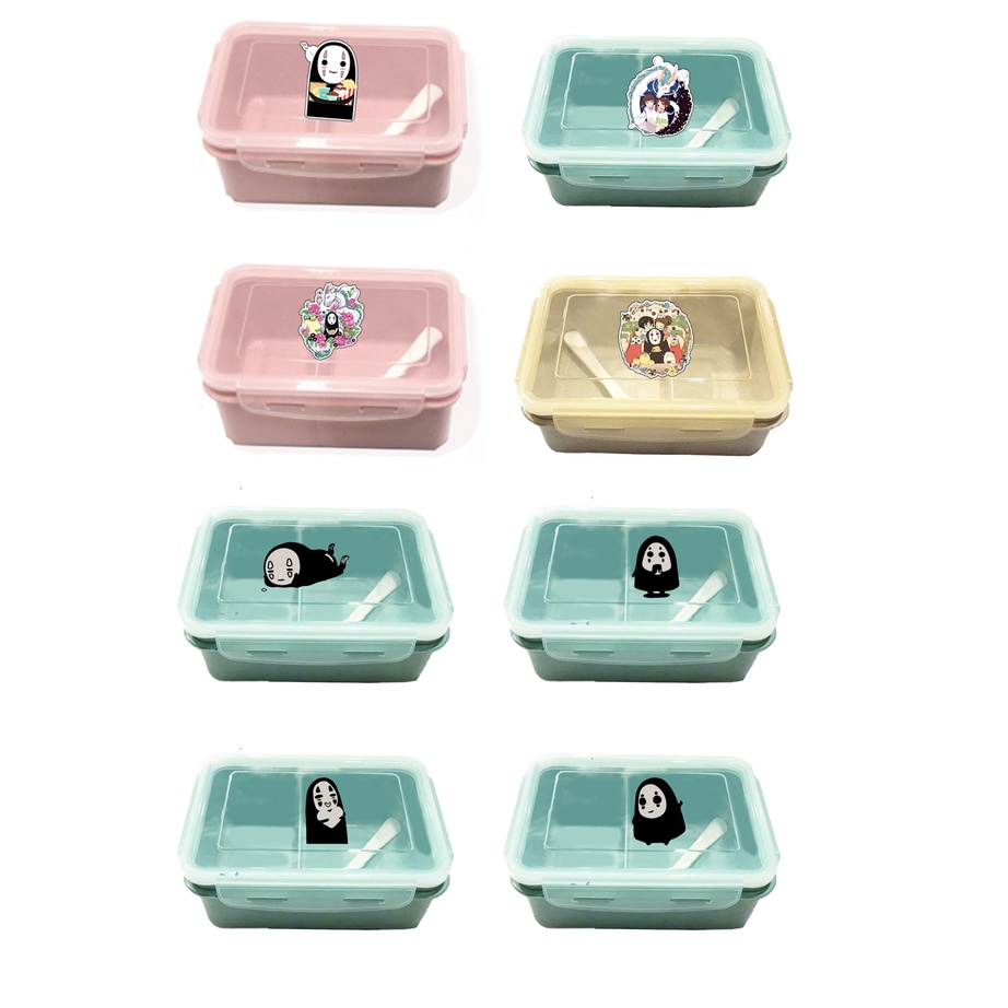 Hộp cơm vuông doremon HCV2 totoro vô diện shin chopper jinbei san usagyuuun sumikko chuột vàng hộp đựng thực phẩm PP