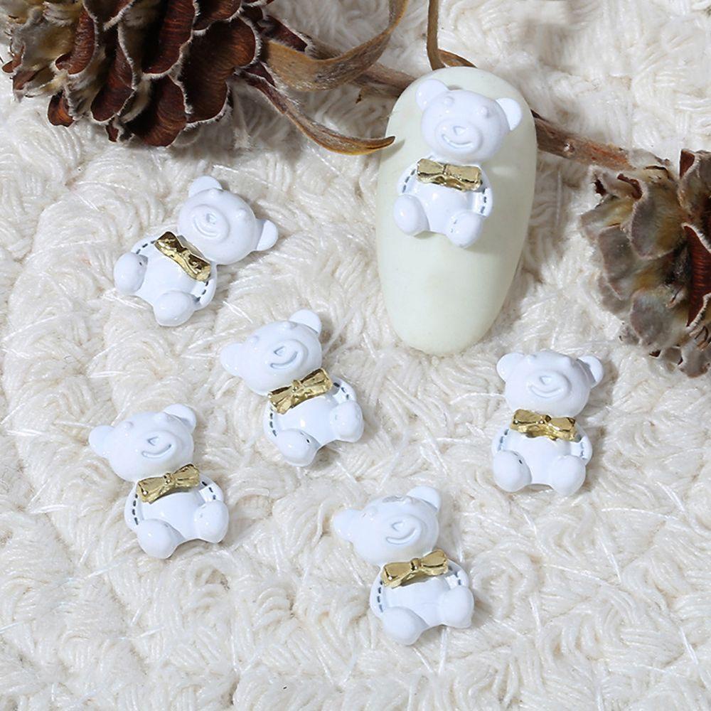 Phụ Kiện Trang Trí Móng Tay 3D Hình Thỏ Gấu Bằng Kim Loại Xinh Xắn