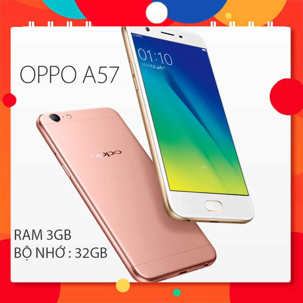 Điện Thoại Oppo A57 Tặng Dán Kính Cường Lực Ram 3G Bộ Nhớ 32GB Chơi Game Mạnh Xem Youtube Mượt