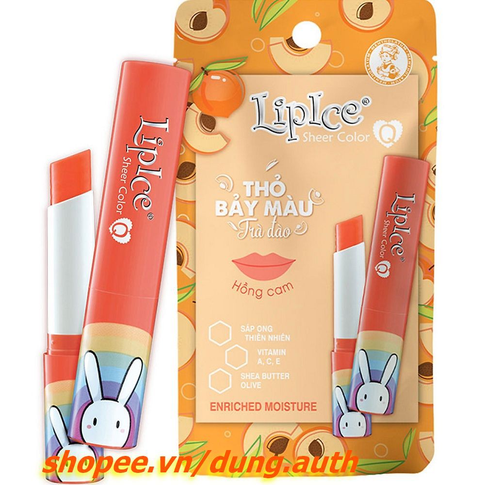 Son Dưỡng Có Màu 2.4G Lipice Sheer Color Q Thỏ Bảy Màu Hồng Cam