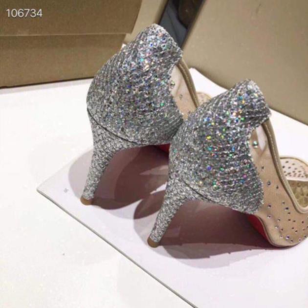 🌟 |  Sales T8 | HOT SALE Giày cao gót louboutin lưới đá gót nhọn fullbox Đẹp Xịn . 2020 new .. .. . 