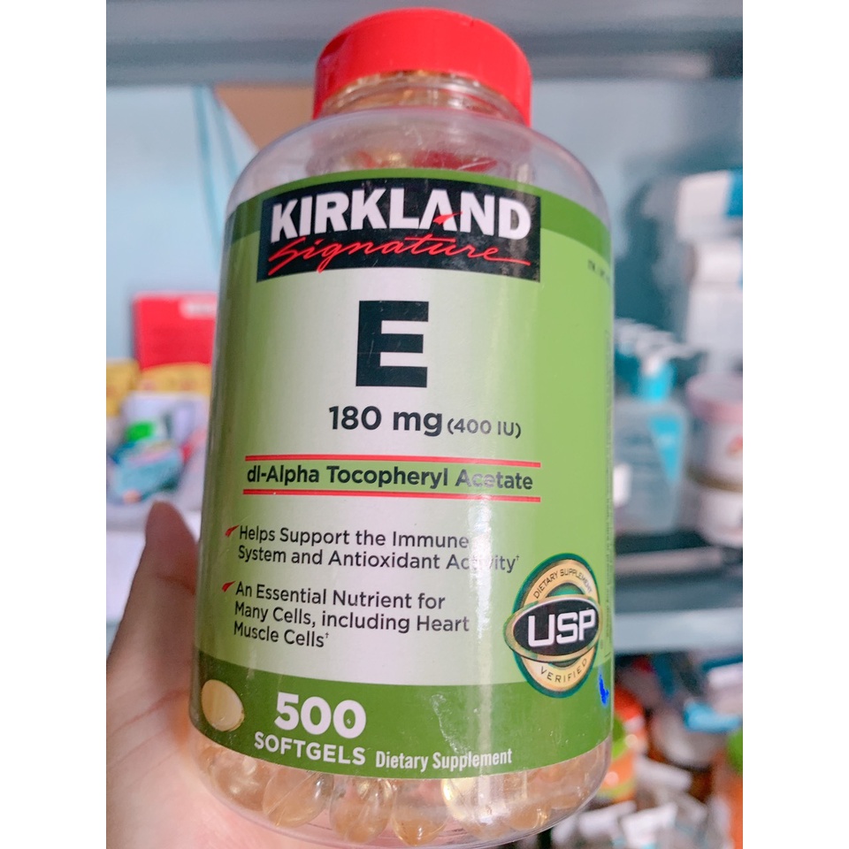 Vitamin e Kirkland 500 viên - Viên uống trắng da ❤️CHÍNH HÃNG👍Vitamin e 400 hỗ trợ làm đẹp da