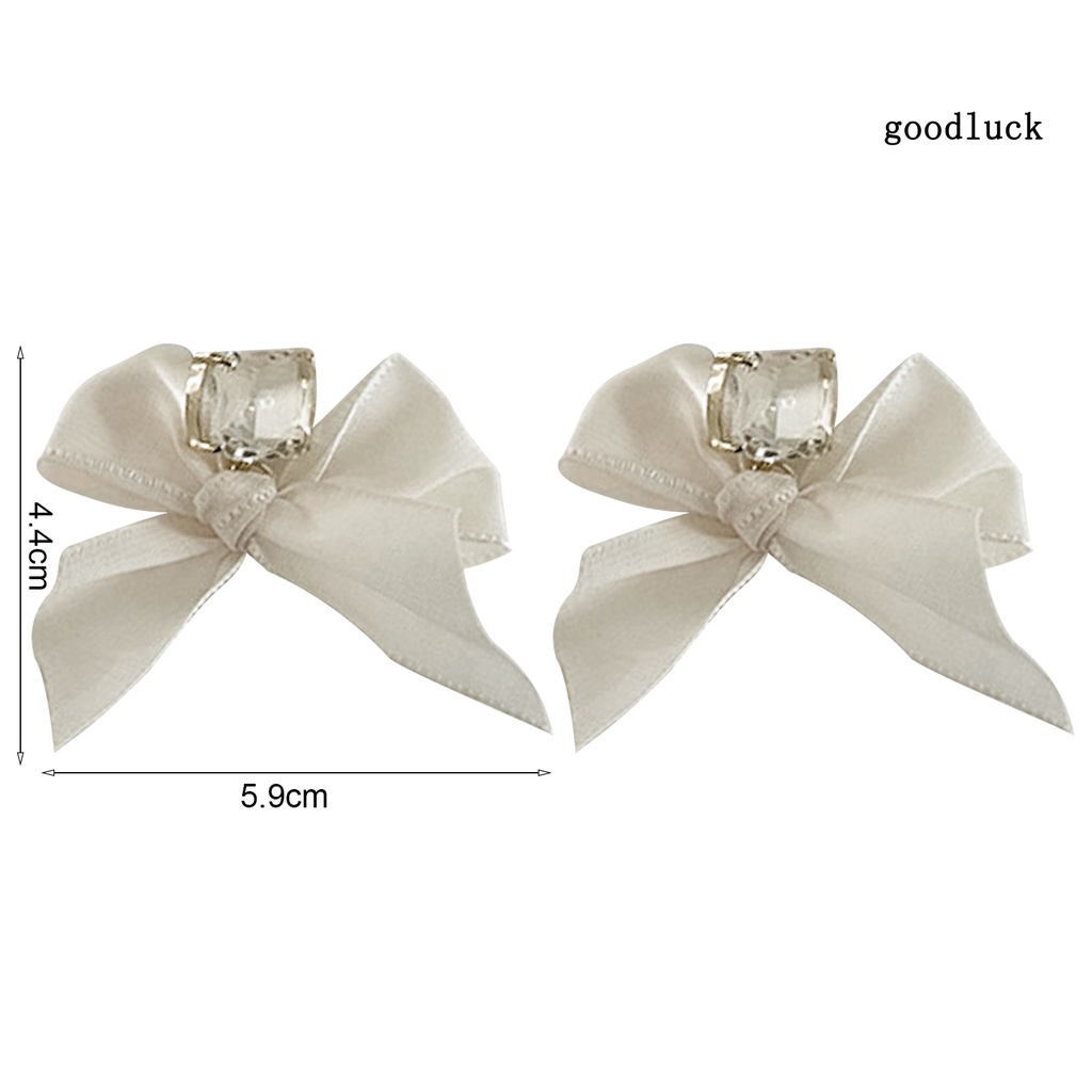 1 Đôi Khuyên Tai Dáng Dài Đính Nơ Vải Ngọt Ngào Dễ Thương