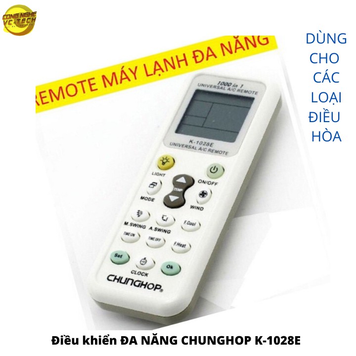 Điều Khiển Điều Hòa Đa Năng CHUNGHOP K-1028E-REMOTE MÁY LẠNH ĐA NĂNG CHUNGHOP K-1028E-SẢN PHẨM BÁN CHẠY NHẤT