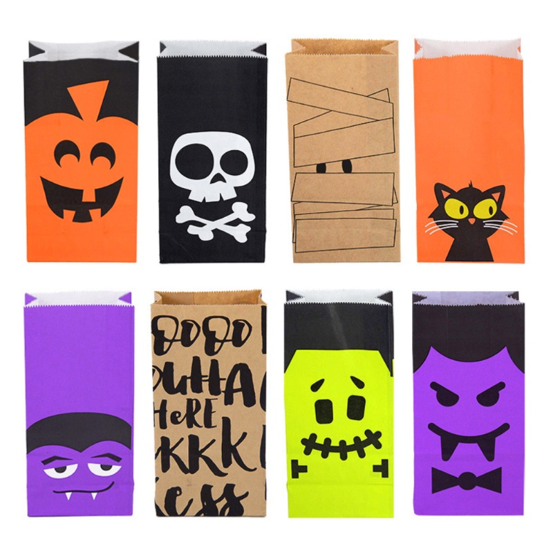 QQ Bộ 10 Túi Giấy Đựng Bánh Kẹo Phong Cách Halloween