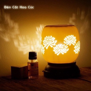 Đèn xông tinh dầu cắt cao cấp- Bát Tràng