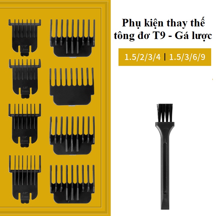 Phụ kiện thay thế tông đơ T9 gồm gá lược, lưỡi dao chính hãng