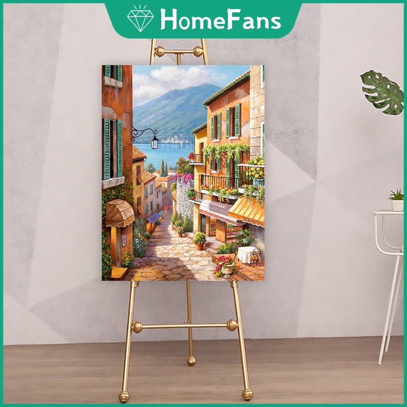 【HF】 Tranh vẽ phong cảnh kiến trúc phong cảnh vẽ phong cảnh trang trí nhà cửa/tường vẽ theo số