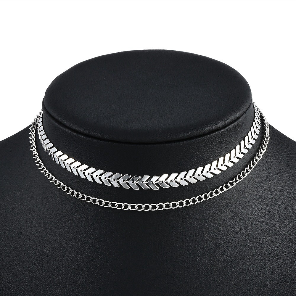 Set 2 vòng cổ thiết kế hình chuỗi chiếc lá đơn giản