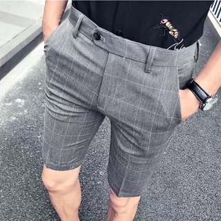 Quần tây âu ngắn, quần short tây nam caro thời trang nam cao cấp