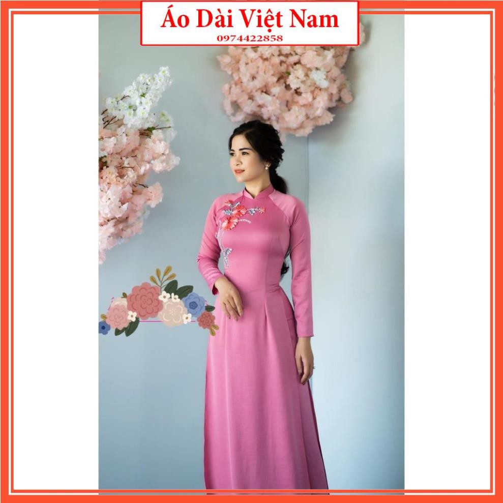 ✈🌸FREESHIP🌸✈ ( ẢNH VIDEO THỰC TẾ TỰ QUAY )  ÁO DÀI THÊU THỦ CÔNG / ÁO DÀI TÂY THI - MÃ TT12