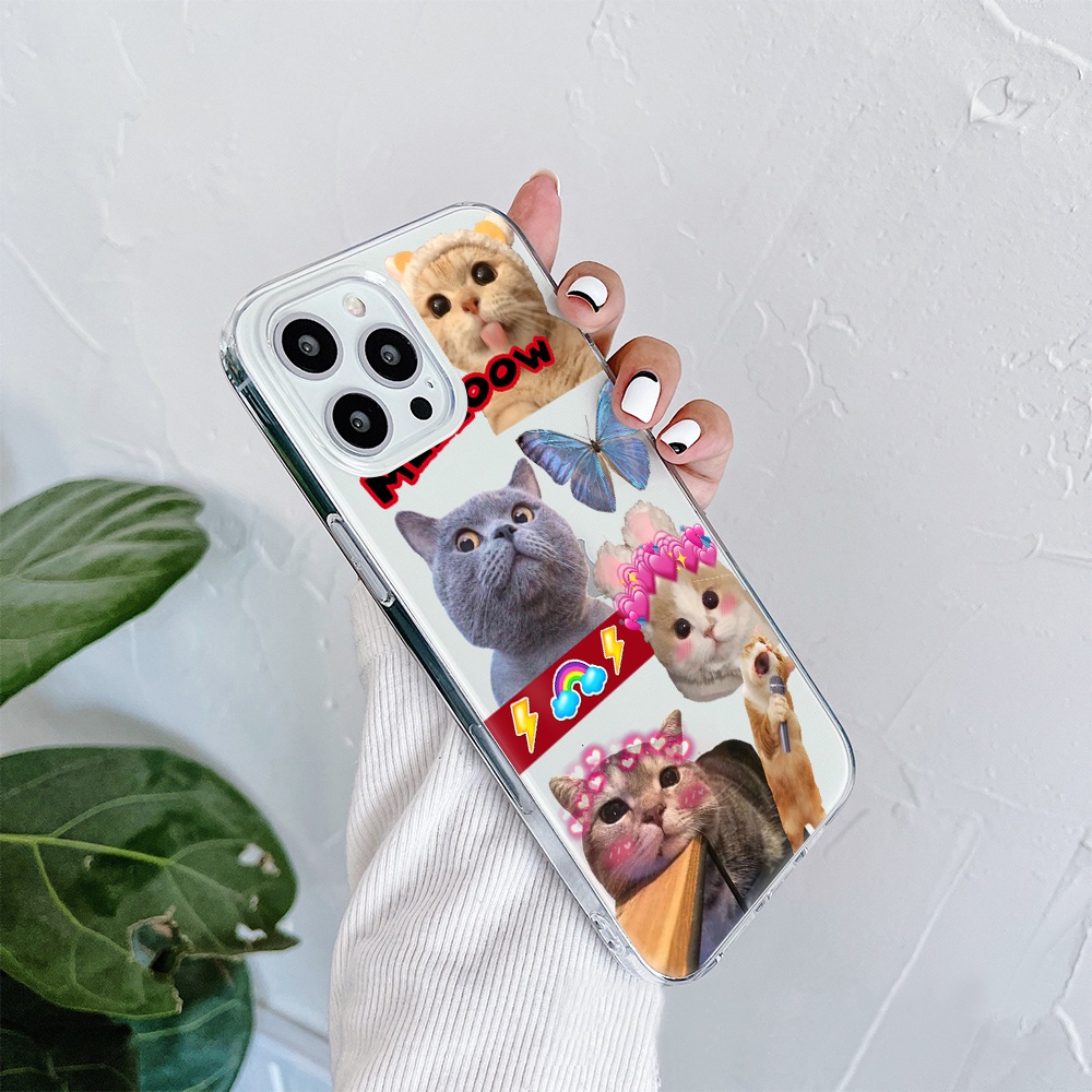 Ốp Điện Thoại Silicon Mềm Trong Suốt In Mèo Hoạt Hình Cho IPhone 11 12 13 Pro Max Mini XS Max X Xr 4 5 6 7 8 S + SE 2020