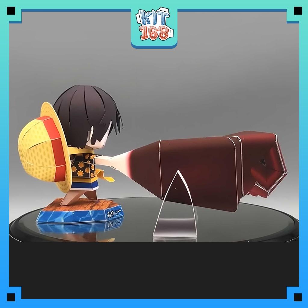 Mô hình giấy Anime Game Chibi Monkey D. Luffy  ver 7 - One Piece + kit hộp trang trí