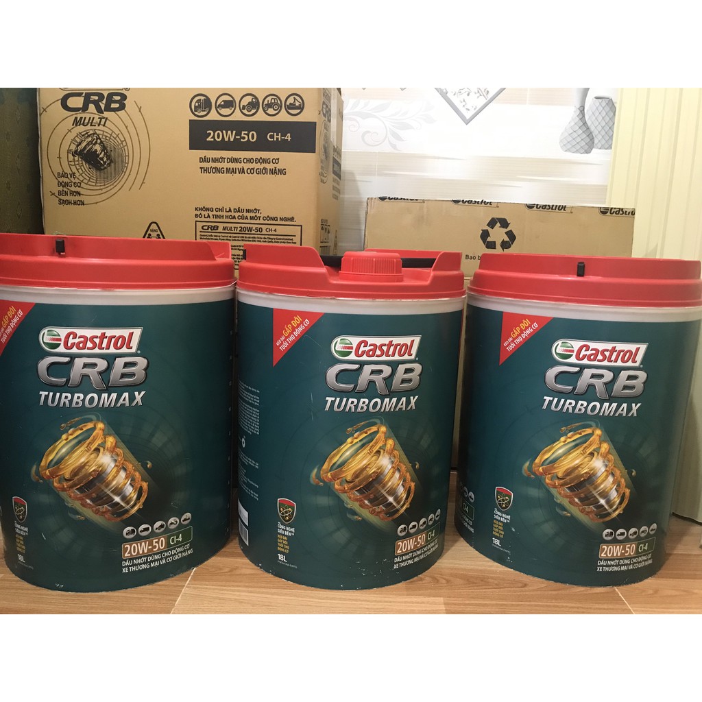 Dầu Nhớt Castrol CRB Turbo max Xô 18L 20W50 CI-4