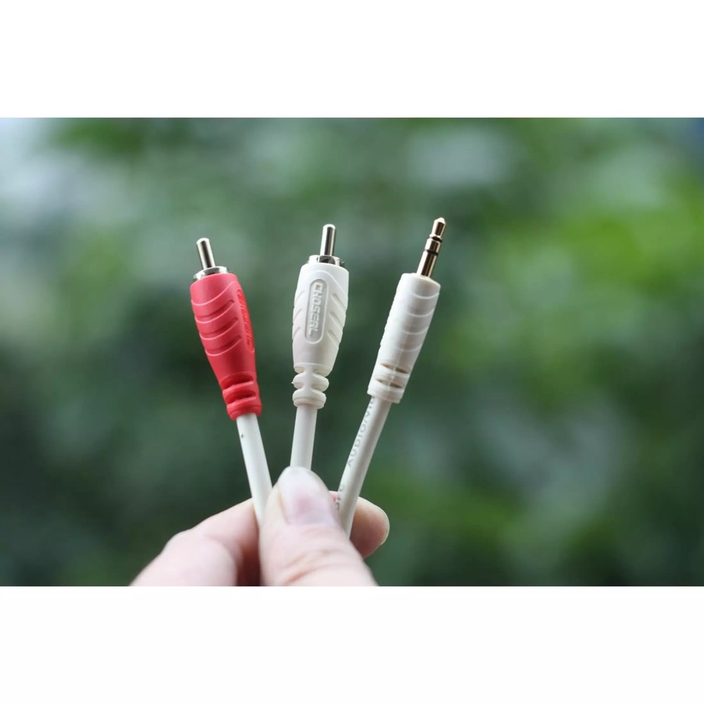Dây Cáp 3.5 ra 2 đầu hoa sen cao cấp CHOSEAL 1.8 mét - Hàng Chính hãng - Gia Khang Shop