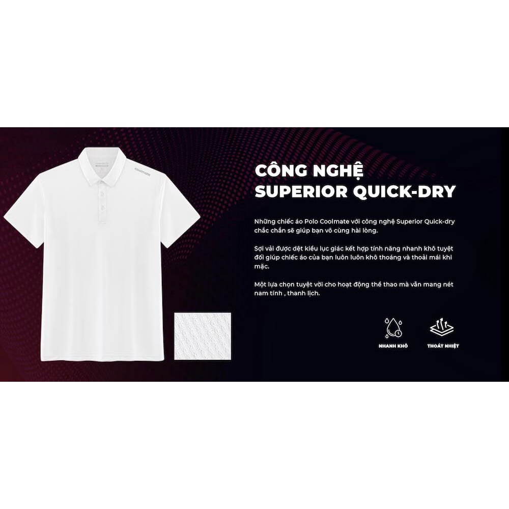 Áo Polo thể thao nam Superior Quick Dry siêu nhẹ thương hiệu Coolmate